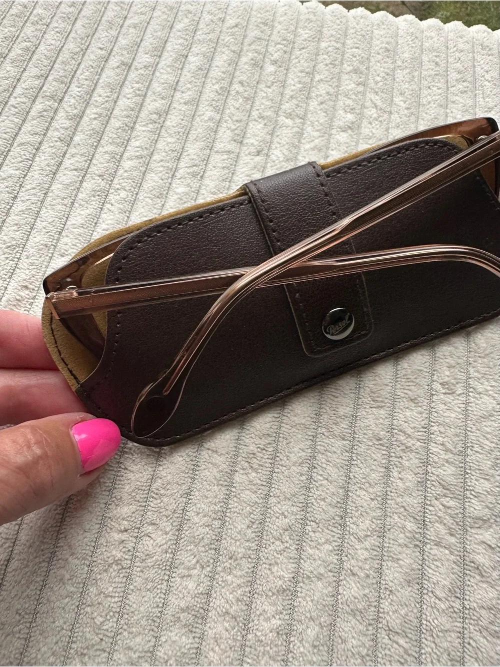 Persol eyeglass/Sunglass cases (set of two) with cleaning cloth
